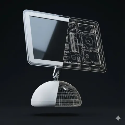 Orange iPhone Wireframe Render