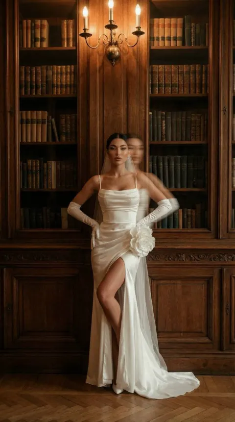Ghostly Bride in Ancient Library