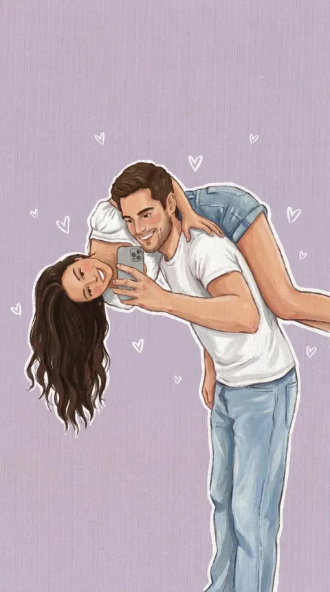 Couple Hand-Painted Canvas Art