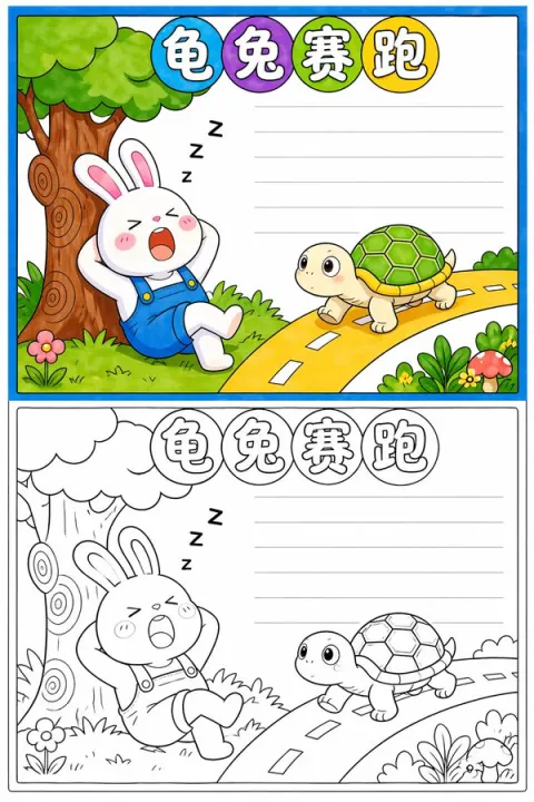 Kids Fable Coloring Book Template