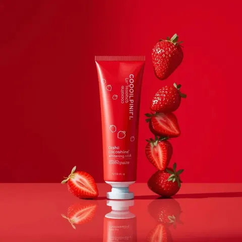 Glossy Red Radiance with Fresh Strawberry Accents
