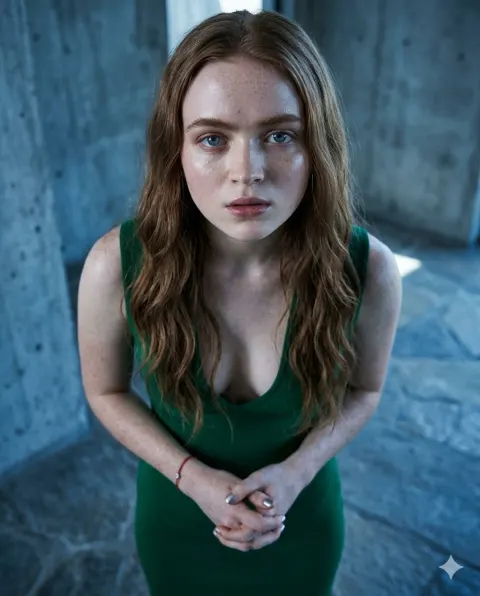 Copper-Haired Beauty in Concrete