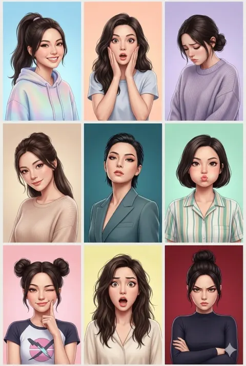 Nine Emotions Avatar Collage
