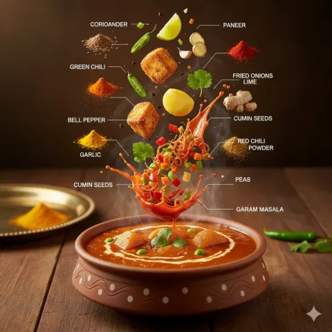Floating Indian Curry Ingredients Revealed