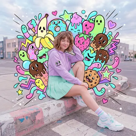 Candy Monster Pop Art Girl