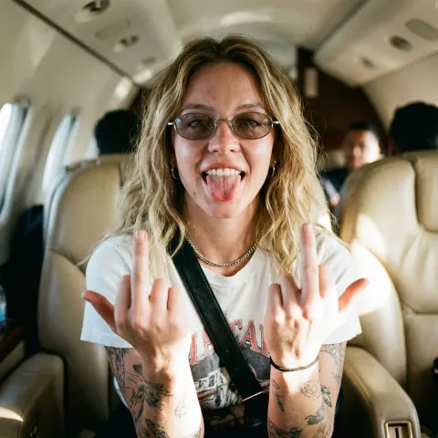 Rebellious Girl in Private Jet