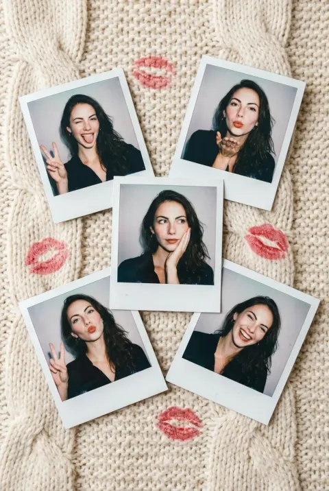 Vintage Polaroid Girl Poses
