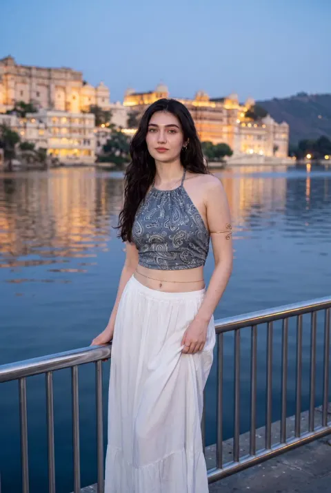 Blue Hour Lakeside Portrait