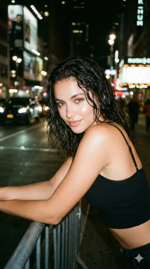 Night Street Flash Portrait Beauty