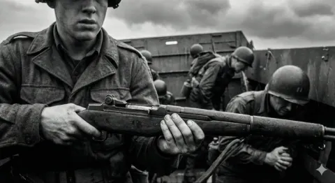 Muddy Medic Bandages Soldier In Rainy Trench