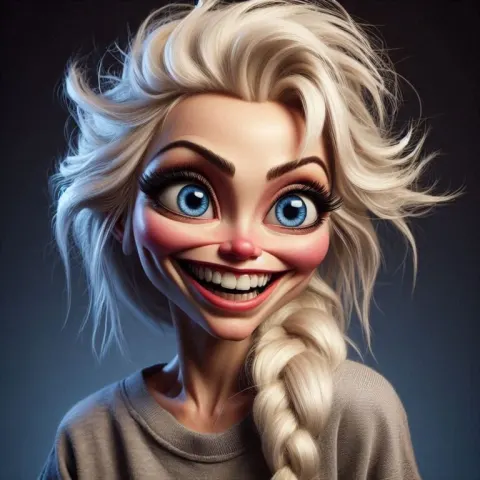 Realistic Caricature of Princess Elsa