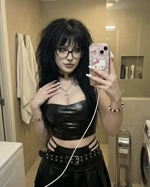 Goth E-Girl Bathroom Mirror Selfie