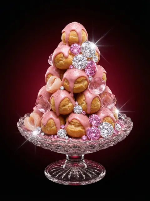 Hyper-Realistic Luxury Diamond Dessert