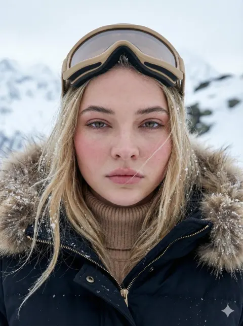 Nordic Ski Girl Crystal Blue Eyes