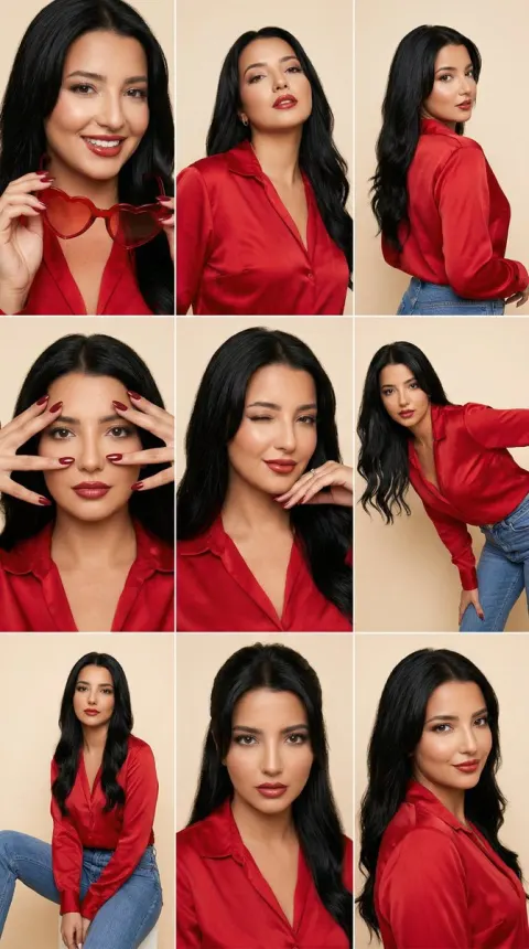 Red Satin Heart Glasses Editorial