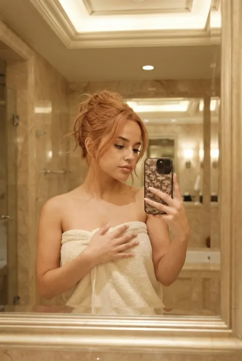 Elegant Bathroom Mirror Selfie