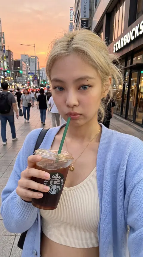 Seoul Sunset Selfie Girl