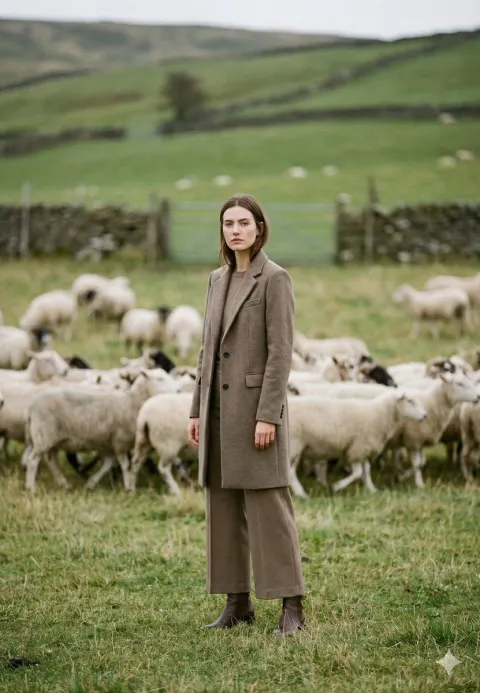 Solitary Woman in Countryside
