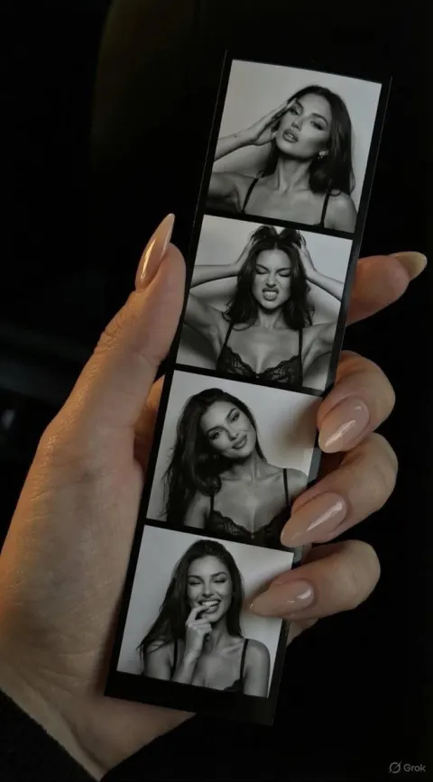 Glamorous Photobooth Strip with Glossy Nails