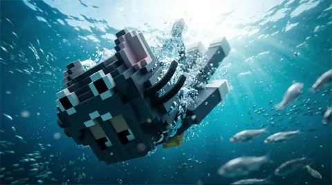 Cinematic Underwater Dive Perspective