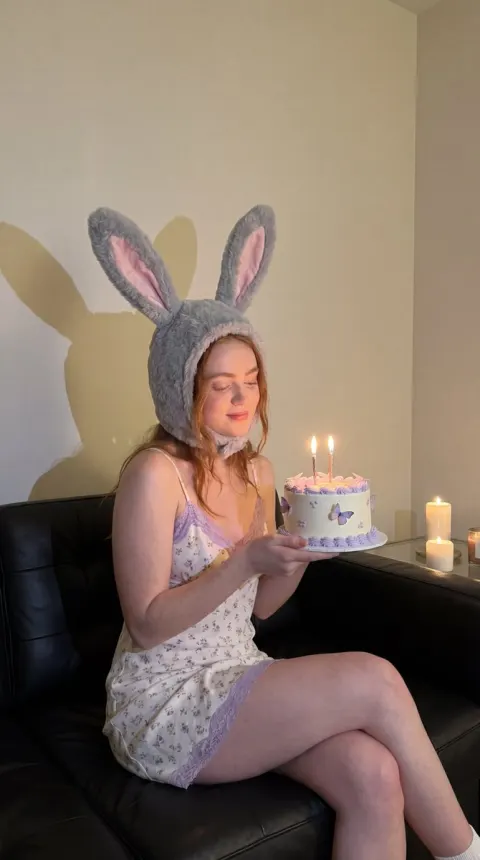 Candlelit Bunny Birthday Portrait