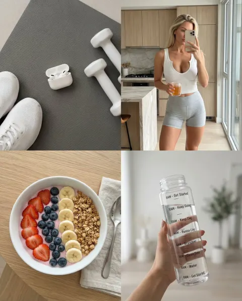 Fitness Lifestyle Grid Aesthetic