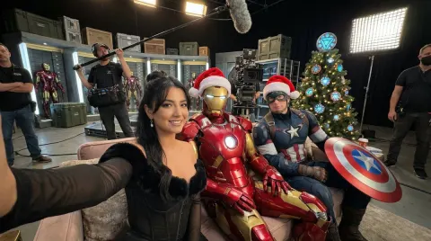 Hero BTS Christmas Couch Selfie