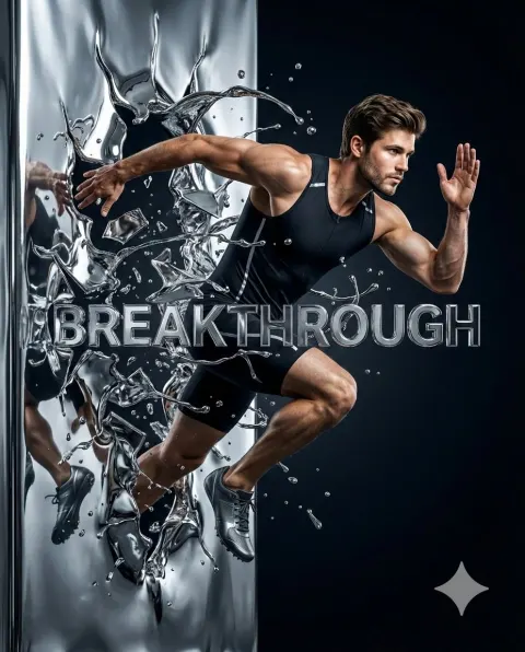 Elite Sprinter Shatters Liquid Chrome Wall