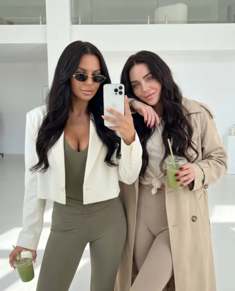 Old Money Besties Mirror Selfie