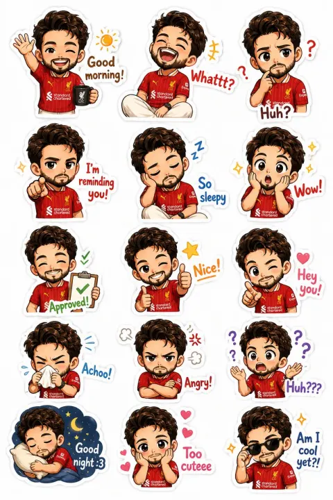 Chibi Football Boyfriend Sticker Pack
