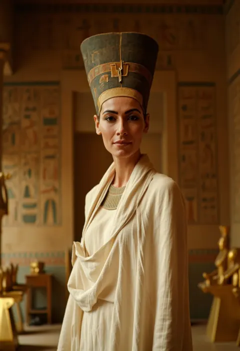 Timeless Elegance: Nefertiti’s Pharaonic Gown