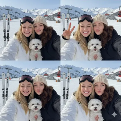 Ski Trip Selfie With Dog