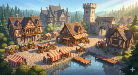 Fantasy Village Market Dawn