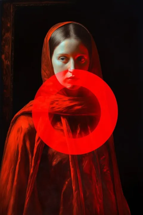 Eloquent red circle, surreal