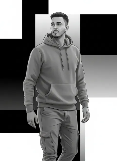 High Fashion Black and White Vector Art