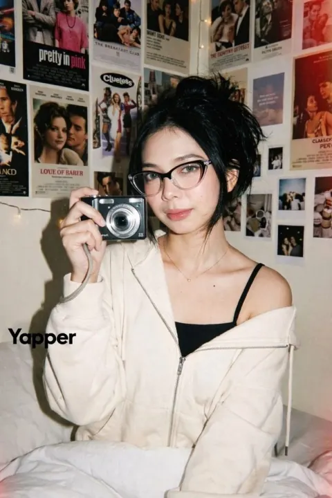 Y2K Aesthetic Digital Camera Portrait