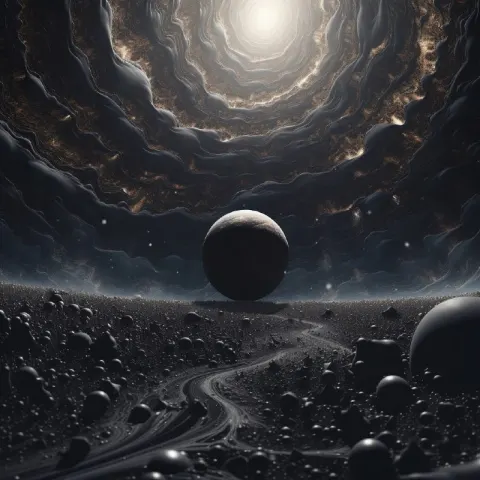 Infinite Black Emptiness of Universe Hyperreal Photo