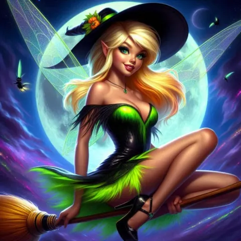 Oil painting of Disneys Tinkerbell