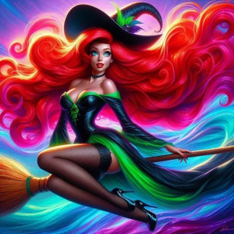 Oil painting of Disney Ariel