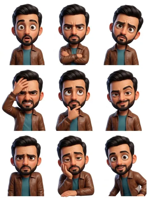 Pixar Emotion Sticker Grid