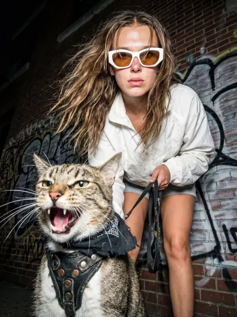Night Street Cat Girl