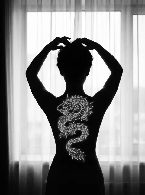 Silhouette Dragon Tattoo Art