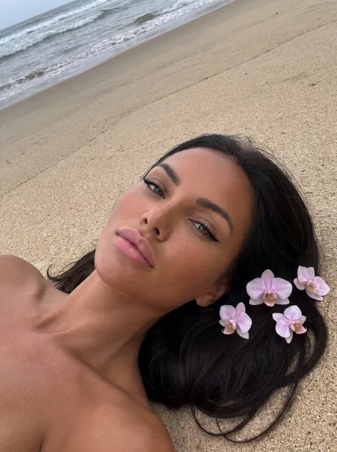 Beach Orchid Selfie Portrait