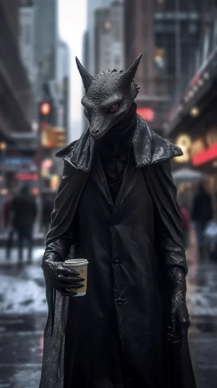 A pale and sad cryptid walking in New York City