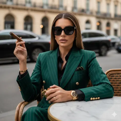 Emerald Suit Boss Lady