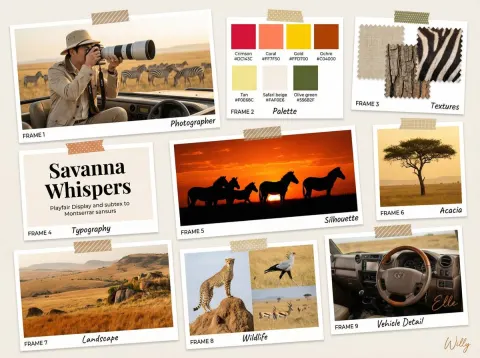 Savanna Wildlife Photography Mood Board