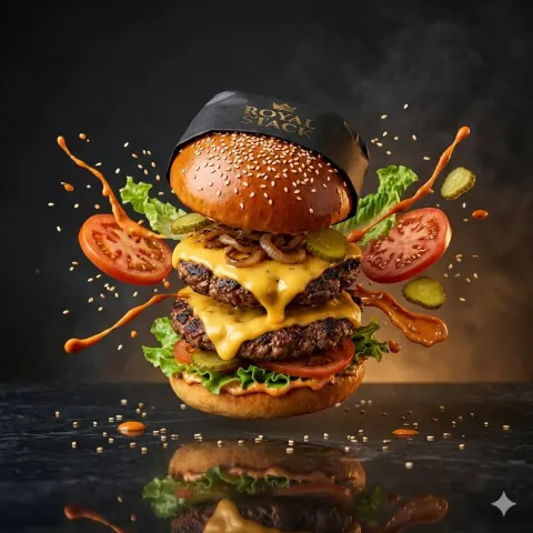 Royal Stack Burger High Speed Explosion