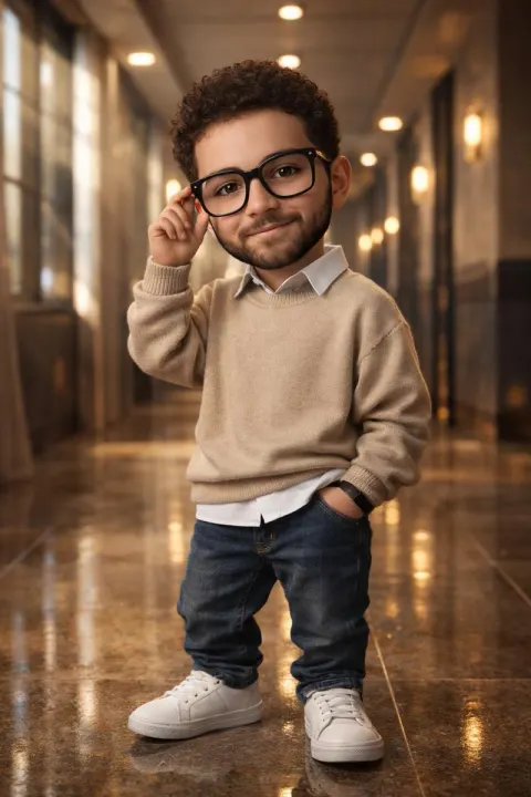 Chibi Boy in Golden Loft Light
