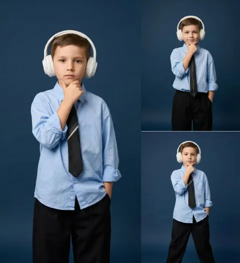 Blue Studio Boy Portrait