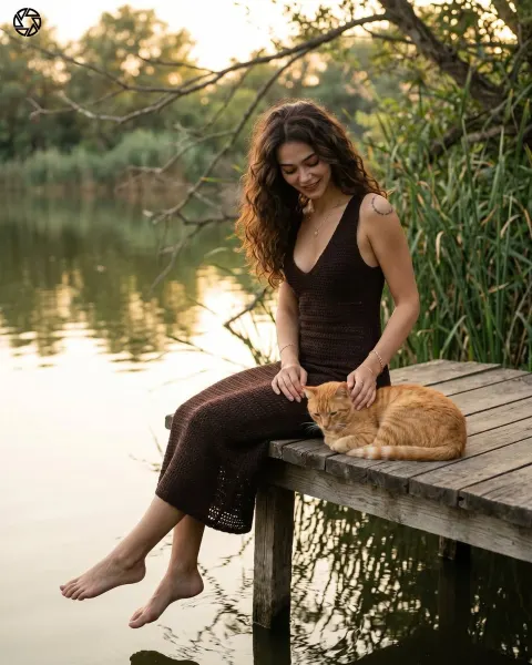 Golden Hour Lakeside Portrait